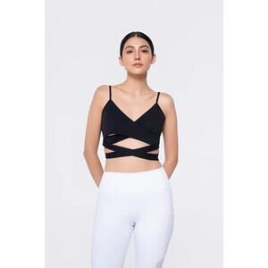Werk Dancewear/Wavryn Active Black Reverence Bra Top - Size Large - NEW